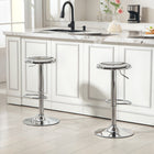 HOMCOM - Tabourets de bar réglables en acier - argenté - paquet de 2-Design moderne qui complète avec style les bars à domicile, cafés ou studios 

