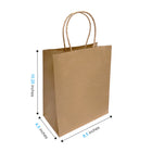 Reliabag Paper Bags - Twist Handles - 8.5" W x 4.5" D x 10.25" H - Kraft - 100 Pack-Re-enforced Twisted Twine Handles