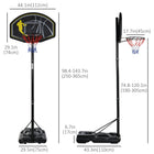 Soozier 6.5'-10' Adjustable Portable Basketball Hoop System Stand Outdoor-Classic rim and nylon net combo suitable for year-round, outdoor play