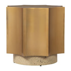Zuo Osam Side Table - Gold/Beige-Dimensions: 22.0" L x 22.0" W x 20.1" H