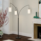 Hudson&Canal Aspen 3-Light Torchiere Floor Lamp with Fabric Shade - Blackened Bronze/White-Clean with a soft, dry cloth and no harsh chemicals or abrasive cleaning materials
