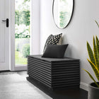 Modway Render Storage Bench - Charcoal-Wood Grain Laminate