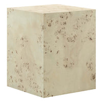 Modway Cosmos 16" Square Burl Wood Side Table - Bleached Burl-Modern, Nature-Inspired Design