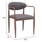 Zuo Zens Dining Chair - Truffle Grey - Set of 2-6