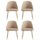 Manhattan Comfort Gracie 24.2" Modern Leatherette Upholstered Dining Chair - Tan and Gold - Set of 4-Modern Dining Chair for Dining Room and Task Use. Set of 4
