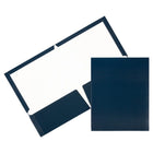 JAM Paper Glossy 2-Pocket Portfolio Folder - Navy Blue - 6 Pack-Colour: Navy Blue