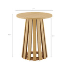 Manhattan Comfort Layla 17.7" Modern End Table - Natural Oak-Unique Slatted Conical Base Offers Stability with Modern Flare