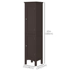 Kleankin Tall Bathroom Storage Cabinet with Adjustable Shelves - Dark Brown-Two alloy handle is stylish and convenient for opening the door
