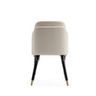 Manhattan Comfort - Chaise de salle à manger moderne Estelle 51 cm en similicuir crème et noir-Livré chez vous entièrement assemblé Aucun assemblage requis