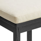 Modway Jax Oak Wood Dining Chair With Wavy Razor Back and Cushion - Black Linen-8