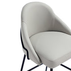 Manhattan Comfort - Gracie tabouret de bar moderne 22" en similicuir rembourré - pierre et noir - lot de 2-Dispose d’une mousse haute densité remplie pour plus de confort et de durabilité.