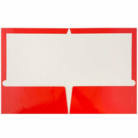 JAM Paper Glossy 2-Pocket Portfolio Folder - Red - 6 Pack-Colour: Red