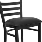 Flash Furniture - Tabouret de restaurant de la série HERCULES en métal noir avec dossier échelle - siège en vinyle noir-Cadre en acier de calibre 18