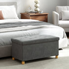 HOMCOM - Repose-pieds ottoman pliable rembourré en velours - gris-Patins en feutre sous la base pour protéger le sol et éviter les rayures 