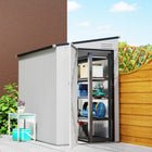 Outsunny - Abri de jardin en acier 4 pi x 6 pi avec porte verrouillable et 2 aérations pour cour arrière - gris foncé-Le toit incliné empêche l'accumulation d'eau
