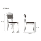 Manhattan Comfort Giverny 18.11" Industry Chic Dining Chair - Black and Natural Cane - Set of 4-Frame Made of American Solid Ash Wood Featuring Natural Grain Textures