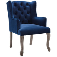 Modway Realm French Vintage Dining Performance Velvet Armchair - Navy-French Vintage Dining Armchair