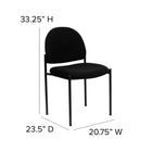 Flash Furniture – Chaise empilable en tissu avec structure en acier, noir-Cadre tubulaire en acier