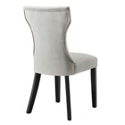 Modway Silhouette Performance Velvet Dining Chairs - Light Grey - 2 Pack-Assembly Required