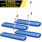 Gritt Commercial All-In-One 60” Microfiber Dust Mop Set with 72" Telescopic Handle - 4 Pack-Frame crafted from rust-resistant, black powder-coated metal wire