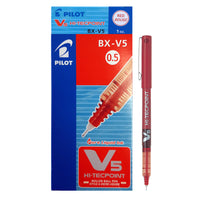 Pilot Hi-Tecpoint V5 Rollerball Pens – 0.5mm – Red – 12 Pack  -Innovative liquid ink technology for exeptionally smooth writing
