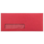 JAM Paper #10 Window Envelopes, 4 1/8 x 9 1/2, Red Brite Hue Recycled, 250 Pack-Red Paper Envelopes