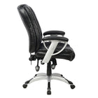TygerClaw High Back Leather Office Chair, 25.6" x 15" x 31.5", Black-Back pain relief built right in with lumbar support that keeps your spine properly aligned