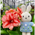 Just Dutch Miffy - Jouet en peluche de lapin fait à la main - Robe bleue tulipe-Conçue comme un objet de collection sûr et durable ou un accent décoratif pour tous les âges