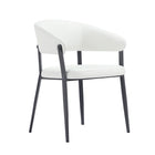 Manhattan Comfort Belle 22.4" Modern Textured Leatherette Upholstered Dining Chair - White-Plush, Foam-Filled Seat for Lasting Comfort