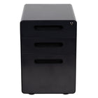 Flash Furniture Ergonomic 3-Drawer Locking Legal/Letter Mobile Filing Cabinet - Black-Modern Black 3-Drawer Filing Cabinet - Ergonomic Mobile Design