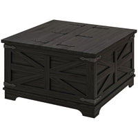 HOMCOM Coffee Table with Flip Top Hidden Storage - Black-Farmhouse charm fits the living room, office, reading nook, and more