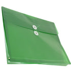 JAM Paper Enveloppes en plastique fini métallique avec fermeture à bouton et ficelle, 9 3/4 x 13 po, vertes, paq./12-Taille : 9 3/4 x 13 po
