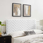 Modway Mercy Chevron Tufted Performance Velvet Twin Headboard - White-Performance Velvet