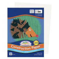 Prang Construction Paper - White - 9" x 12" - 50 Sheets-Heavyweight groundwood construction paper