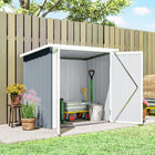 Outsunny 5' x 3' Metal Storage Shed - Light Grey-Sloped roof design prevents water build-up
