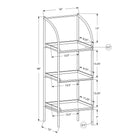Monarch Specialties 7228 48"H Bookcase - Dark Taupe/Black Metal-Dimensions: 48"H x 16"W x12"D