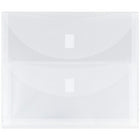 JAM Paper Enveloppes en plastique à 2 pochettes avec fermeture à velcro, 9 3/4 x 13 po, transparent, paquet de 10-Transparent