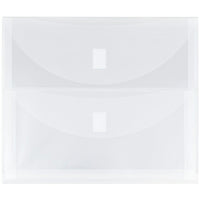 JAM Paper Enveloppes en plastique à 2 pochettes avec fermeture à velcro, 9 3/4 x 13 po, transparent, paquet de 10-Transparent