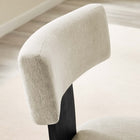 Modway Nalani Fabric Upholstered Dining Chairs - Heathered Weave Ivory/Black - 2 Pack-Assembly Required