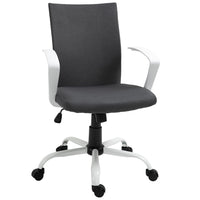 Vinsetto - Chaise d’ordinateur pivotante en lin à dossier moyen - gris anthracite-Dossier au design profilé avec rembourrage épais pour un confort accru