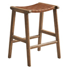 Modway - Saoirse Imitation cuir Tabouret de comptoir en bois - Brun noyer - Ensemble de 2-6