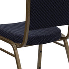 Flash Furniture – Chaise banquet empilable à dossier en dôme, siège en tissu bleu 2,5po, armature dorée (FDC03AGH203774)-Panneau arrière sans couture