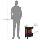 HOMCOM Electric Fireplace with Adjustable Log Flame Effect - Black-The flame effect can be used independently without heat function  