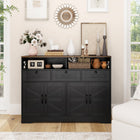 HOMCOM 47.2" L Sideboard Storage Cabinet - Black-Anti-tipping design ensures safety and stability
