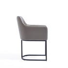 Manhattan Comfort - Fauteuil de salle à manger moderne Serena 23,03 po en similicuir gris-Capacité de poids : 136 kg Hauteur d’assise : 47,5 cm