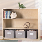 Guidecraft EdQ Essentials 36" 3-Shelf Open Storage - Natural-Features rounded edges and an easy-to-clean finish