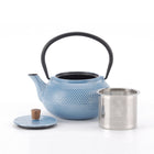 Minimal - Théière en fonte émaillée Minimal - Dot Bleu - 0,6 L-Parfait pour infuser la préparation et faire bouillir de l'eau avec