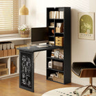HOMCOM 38.6" Fold-out Convertible Computer Desk - Black-Suitable for your home office or study