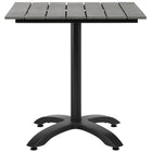 Modway Maine 28" Outdoor Patio Dining Table - Brown Grey-Light Grey Synthetic Wood Slats