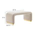 Modway Koda Performance Velvet Waterfall Ottoman - Brass/Almond-Waterfall Design
